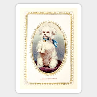 Cute Vintage Christmas Puppy Dog Sticker